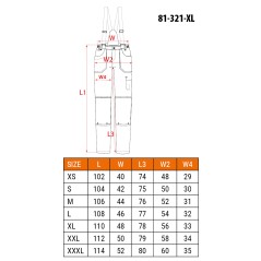 NEO TOOLS 81-321-XL Spodnie robocze 6 w 1, 100% cotton, rozmiar XL 