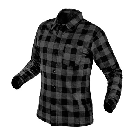 NEO TOOLS 81-547-L Koszula flanelowa, szara, rozmiar L
