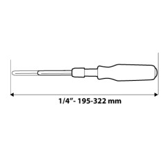 NEO TOOLS 08-518 Uchwyt wkrętakowy do nasadek teleskopowy 1/4", 195- 322 mm 