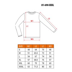 NEO TOOLS 81-690-XXXL Koszulka z długim rękawem, szara, rozmiar XXXL 