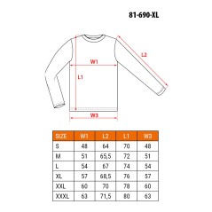 NEO TOOLS 81-690-XL Koszulka z długim rękawem, szara, rozmiar XL 