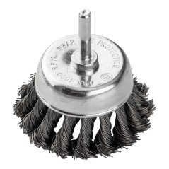 GRAPHITE 57T414 Szczotka druciana doczołowa 75 mm, drut skręcony, stalowy, z trzpieniem 6 mm