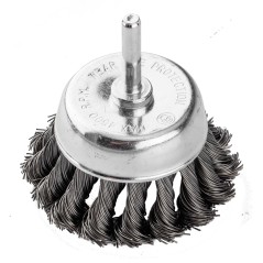 GRAPHITE 57T414 Szczotka druciana doczołowa 75 mm, drut skręcony, stalowy, z trzpieniem 6 mm 