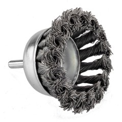 GRAPHITE 57T414 Szczotka druciana doczołowa 75 mm, drut skręcony, stalowy, z trzpieniem 6 mm 