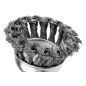 GRAPHITE 57T414 Szczotka druciana doczołowa 75 mm, drut skręcony, stalowy, z trzpieniem 6 mm