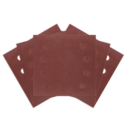 NEO TOOLS 54-055 Papiery ścierne na rzep, kwadrat 113 x 113 mm, P240, 5 szt., z 8 otworami do 04-623