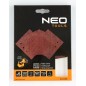 NEO TOOLS 54-055 Papiery ścierne na rzep, kwadrat 113 x 113 mm, P240, 5 szt., z 8 otworami do 04-623