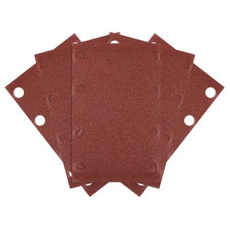 NEO TOOLS 54-051 Papiery ścierne na rzep, prostokąt  80 x 130 mm, P120, 5 szt., z 8 otworami do 04-623