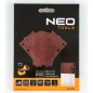NEO TOOLS 54-051 Papiery ścierne na rzep, prostokąt  80 x 130 mm, P120, 5 szt., z 8 otworami do 04-623
