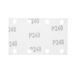 NEO TOOLS 54-052 Papiery ścierne na rzep, prostokąt  80 x 130 mm, P240, 5 szt., z 8 otworami do 04-623 