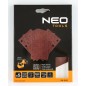 NEO TOOLS 54-052 Papiery ścierne na rzep, prostokąt  80 x 130 mm, P240, 5 szt., z 8 otworami do 04-623