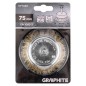 GRAPHITE 57T430 Szczotka druciana doczołowa 75 mm, drut karbowany, mosiądzowany, z trzpieniem 6 mm