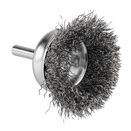 GRAPHITE 57T417 Szczotka druciana doczołowa 50 mm, drut karbowany, stalowy, z trzpieniem 6 mm