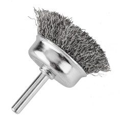 GRAPHITE 57T417 Szczotka druciana doczołowa 50 mm, drut karbowany, stalowy, z trzpieniem 6 mm 