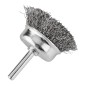 GRAPHITE 57T417 Szczotka druciana doczołowa 50 mm, drut karbowany, stalowy, z trzpieniem 6 mm