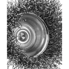 GRAPHITE 57T417 Szczotka druciana doczołowa 50 mm, drut karbowany, stalowy, z trzpieniem 6 mm 