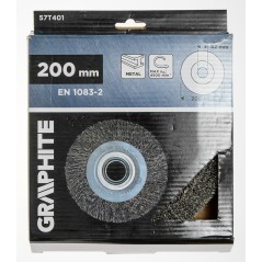 GRAPHITE 57T401 Szczotka druciana tarczowa 200 x 32 mm, drut karbowany, stalowy 