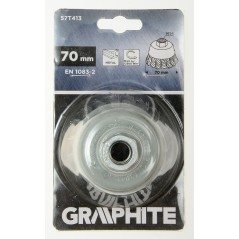 GRAPHITE 57T413 Szczotka druciana doczołowa 70 mm, drut skręcony, stalowy, M14 