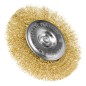 GRAPHITE 57T404 Szczotka druciana tarczowa 100 mm, drut karbowany, mosiądzowany, z trzpieniem 6 mm