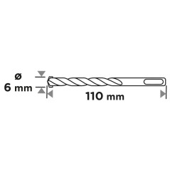 GRAPHITE 56T103 Wiertło do betonu SDS Plus z podwójną spiralą 6 x 110 mm 