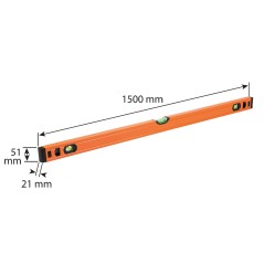 NEO TOOLS 71-136 Poziomnica aluminiowa S 300, 3 libelle, 150 cm 