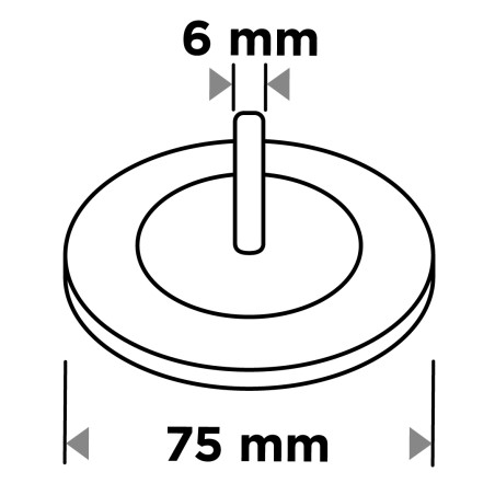 GRAPHITE 57T422 Szczotka nylonowa tarczowa 75 mm, z trzpieniem 6 mm