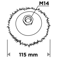 GRAPHITE 57T436 Szczotka druciana tarczowa 115 mm, drut karbowany, stalowy, M14