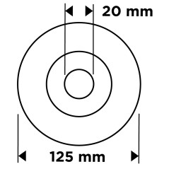 GRAPHITE 57T434 Szczotka druciana tarczowa 125 x 20 mm, drut karbowany, stalowy