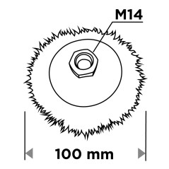 GRAPHITE 57T410 Szczotka druciana tarczowa 100 mm, drut karbowany, stalowy, M14
