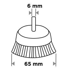 GRAPHITE 57T419 Szczotka nylonowa doczołowa 65 mm, z trzpieniem 6 mm