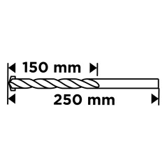 GRAPHITE 56T304 Wiertło do betonu 8 x 250 mm, szlifowane 
