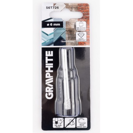 GRAPHITE 56T726 Otwornica diamentowa 6 mm