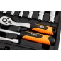 NEO TOOLS 10-231 Zestaw kluczy nasadowych 1/4", 23 szt., satynowy