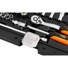 NEO TOOLS 10-231 Zestaw kluczy nasadowych 1/4", 23 szt., satynowy 