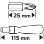 GRAPHITE 56T560 Zestaw bitów z uchwytem magnetycznym z grzechotką 115 mm, 21 szt.