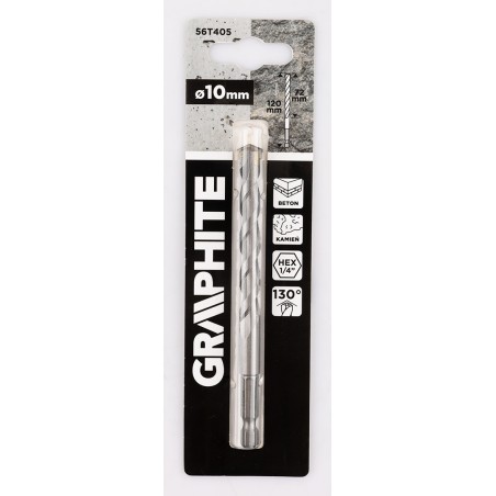 GRAPHITE 56T405 Wiertło do betonu Hex 10.0 mm