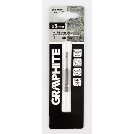 GRAPHITE 56T400 Wiertło do betonu Hex 3.0 mm