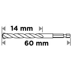 GRAPHITE 56T400 Wiertło do betonu Hex 3.0 mm 