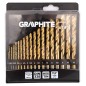 GRAPHITE 54T950 Wiertła do metalu HSS TiN, 1 - 10 mm, zestaw 19 szt.