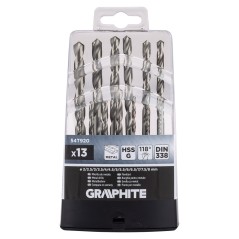 GRAPHITE 54T920 Wiertła do metalu HSS-G, 2 - 8 mm, zestaw 13 szt.