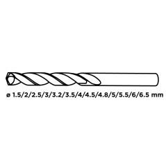 GRAPHITE 54T915 Wiertła do metalu HSS-G, 1,5-6,5 mm, zestaw 13 szt. 