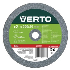 VERTO 61H607 Tarcze szlifierskie 200 x 20/16/12.7 x 20 mm, 2 szt.