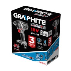 GRAPHITE 58G024 Zakrętarka udarowa akumulatorowa bezszczotkowa Energy+ 18V, Li-Ion, bez akumulatora 