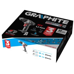 GRAPHITE 58G000-SET1 Wiertarko-wkrętarka akumulatorowa Energy+ 18V, Li-Ion, uchwyt 10 mm, aku 2Ah, ład, karton 
