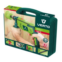 VERTO 50G521 Wiertarka udarowa 1050W, uchwyt kluczykowy 13 mm, obroty 0-3000 min-1, walizka + akcesoria 
