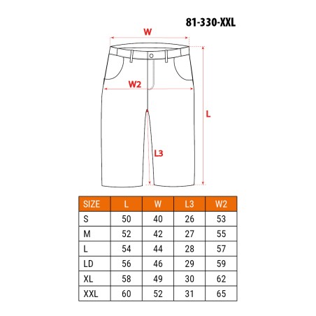 NEO TOOLS 81-330-XXL Krótkie spodenki COTTON, rozmiar XXL/58
