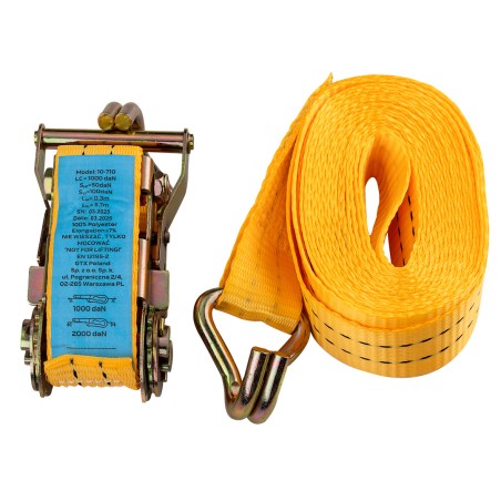 NEO TOOLS 10-710 Pas mocujący z grzechotką 38 mm x 6 m, wytrzymujący 2000 kg PES