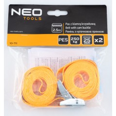 NEO TOOLS 10-711 Pas z klamrą krzywkową 25 mm x 2.5 m 2 szt. 