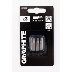 GRAPHITE 56T530 Bity Hex H5 x 25 mm, 3 szt. 