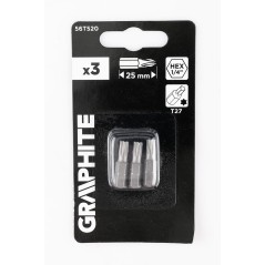 GRAPHITE 56T520 Bity Torx T27 x 25 mm, 3 szt.